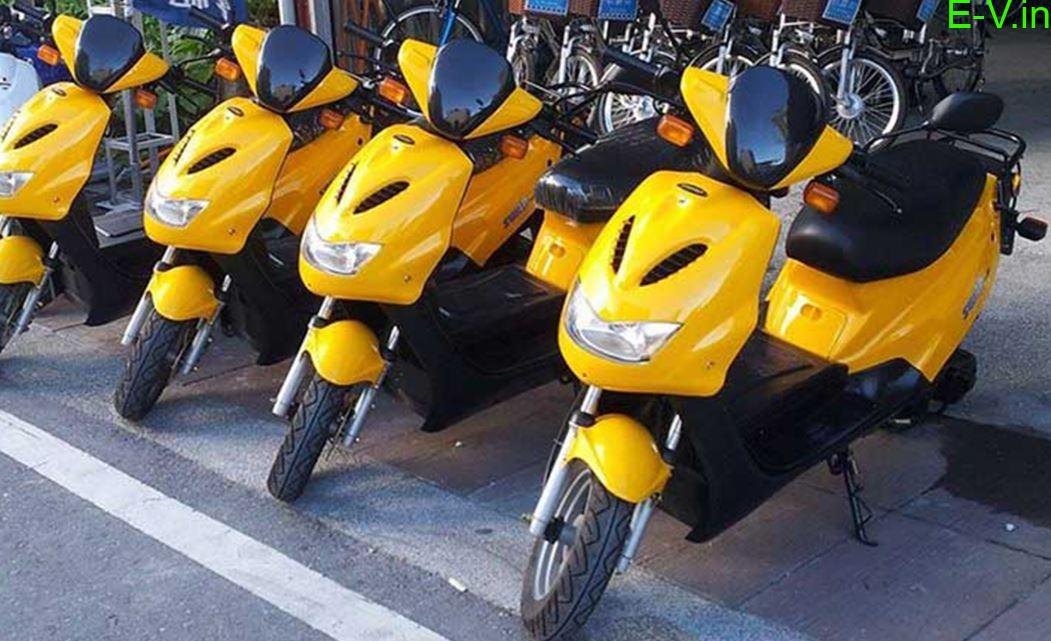 Electric two-wheelers ready for rental