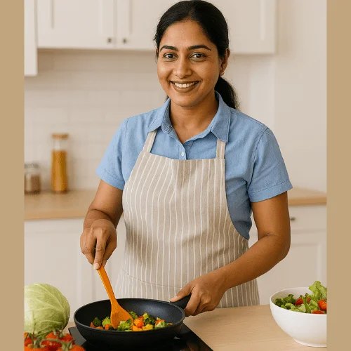 Trained culinary professional at work